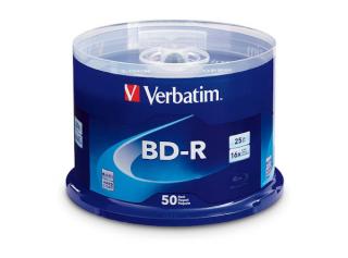 Verbatim 25GB 16X BD-R SL Blu-ray 50-Disc Spindle (TPE-25GB16XBDR50)