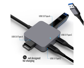 25FT USB Type-A Extension Cable w/ A &amp; C 4-port Hub (TPE-25USBEXHBA)