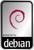 Powered by Debian Aluminum Case Badge