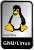 Powered by GNU/Linux Aluminium Case Badge