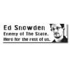 Ed Snowden, Enemy of The State, Hero for the rest of us Bumper Sticker