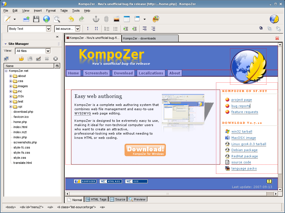 kompozer install